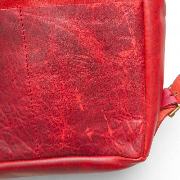 Embrazio Revival Small Handmade Leather Backpack – Red - Picture 16 of 16